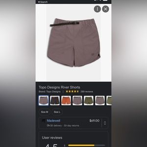 Topo shorts men’s medium